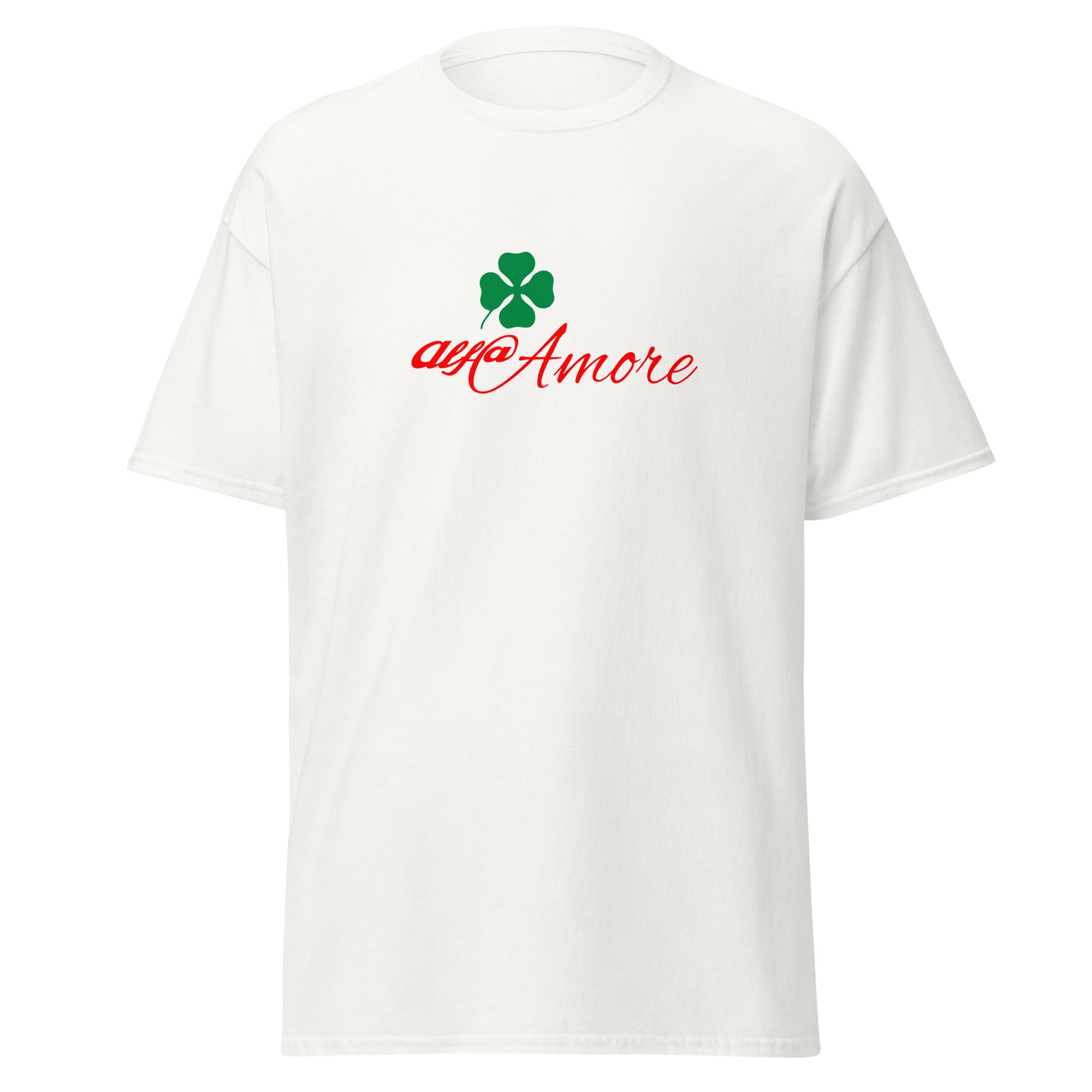 Weisses Alfa Amore T-Shirt mit Quattrofoglio