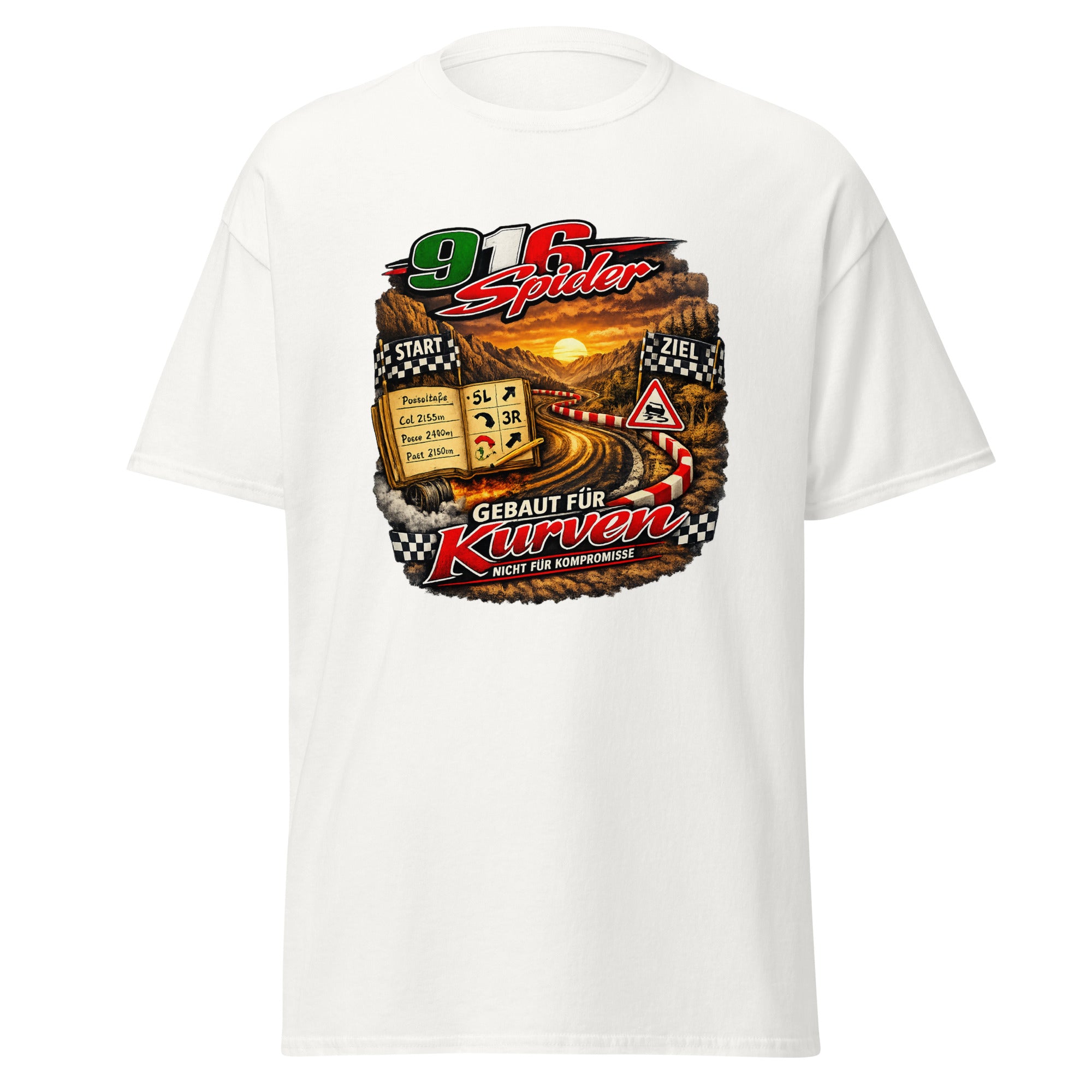 Alfa Romeo 916 Spider Unisex T-Shirt – Roadtrip Design für Kurvenjäger