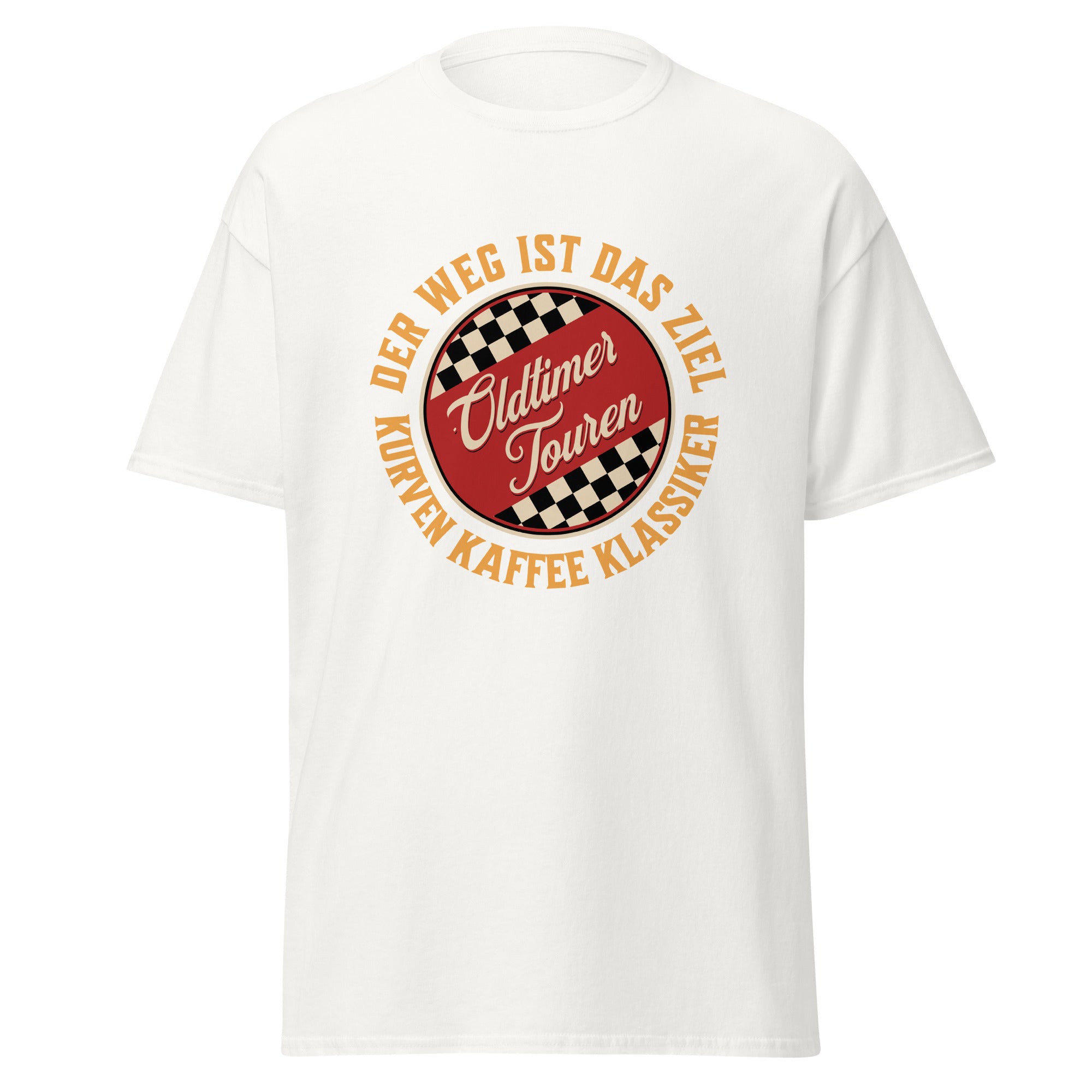 Oldtimer Tour T-Shirt: Der Weg ist das Ziel – Kurven, Kaffee, Klassiker Retro Vintage Design
