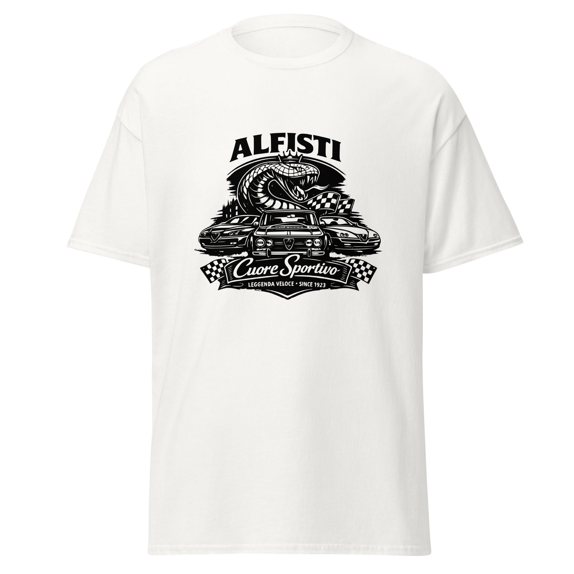 Unisex Alfisti T‑Shirt „Cuore Sportivo“ – Retro Racing Look