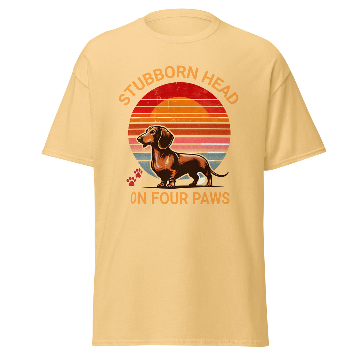 Klassisches Unisex T-Shirt Stubborn Hend on four paws