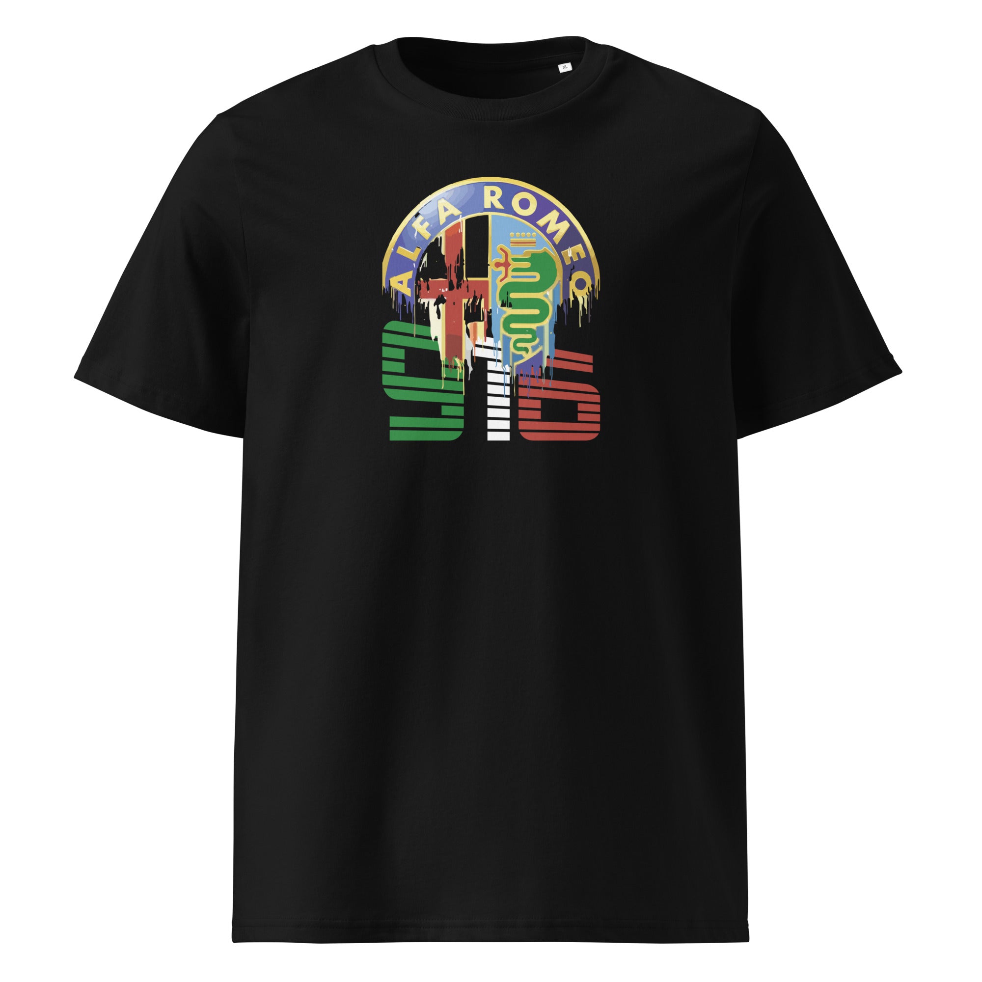 T-Shirt mit 916 Aufdruck in italienischen Farben
