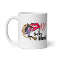 Weiße, glänzende Tasse Sexy Hexi 11 oz