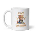 Weiße, glänzende Tasse Cat Queen 11 oz